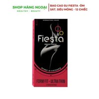 Bao cao su ôm sát, siêu mỏng - Fiesta Form Fit Ultra Thin, hộp 12 chiếc