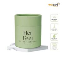 Bao Cao Su PlayAh Her Feel Ultra Thin Siêu Mỏng Nhiều Gel Cao Cấp – Hộp 10 cái – Size 52mm.