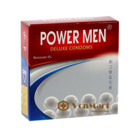 Bao cao su Power Men Longer Plus Type Hộp 3, gân gai kích thích Nữ, kéo dài thời gian quan hệ
