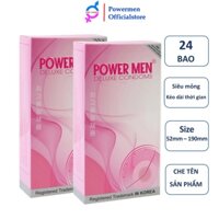 [BAO CAO SU POWERMEN] COMBO 02 hộp Bao cao su siêu mỏng siêu kéo dài thời gian POWER MEN SUPER THIN LONGER