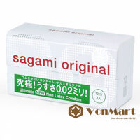 Bao cao su Sagami 0.02 Original hộp 12, siêu mỏng ôm sát, cảm giác thật, kích thích khi quan hệ