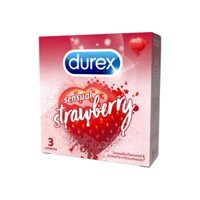 Bao Cao Su, Sensual Strawberry Condoms, 3 Cái - DUREX