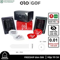 Bao cao su siêu mỏng 0.01 OLO nhiều gel bôi trơn kéo dài thời gian 001 Hộp 10 – GoF