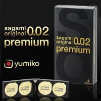 Bao Cao Su Siêu Mỏng Cực Cao Cấp SAGAMI ORIGINAL 0.02 PREMIUM - Hộp 4c