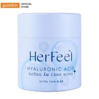 Bao Cao Su Siêu Mỏng Her Feel HA Dưỡng Ẩm Ultra Thin 0.03mm - Hộp 10 Cái