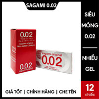 Bao Cao Su Siêu Mỏng Trơn Sagami Original 0.02 Hộp 12 Cái Cao Cấp