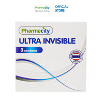 Bao cao su siêu mỏng Pharmacity Ultra Invisible - Hộp 3 cái