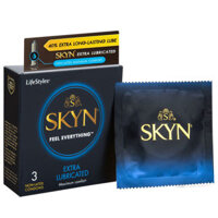 Bao cao su Skyn Extra Lubricated nhiều gel bôi trơn cao cấp 3 bao