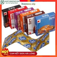 Bao Cao Su SURE Gân Gai Siêu Mỏng Chính Hãng Malaysia, Mùi Hương Thơm Mát, Kéo Dài Thời Gian Yêu (SL 1 BCS)