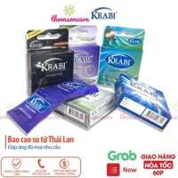 Bao cao su Thái Lan Krabi – bcs siêu mỏng, kéo dài, có gân gai – Hộp 3 chiếc condom