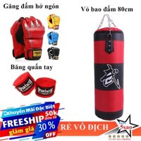 Bao cát đấm bốc cao 80cm không ruột ⚡FREESHIP⚡Vỏ bao đấm boxing treo tường tập võ giá siêu rẻ