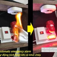 Báo cháy tự động hệ thống báo cháy còi hú FSB12 chống mất điện lắp sẵn không cần đấu nối cắm 220v