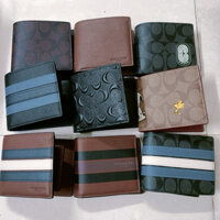 [Bao check chính hãng] Bóp ví ngắn hàng hiệu nam nữ Coach gập đôi có tặng kèm card holder