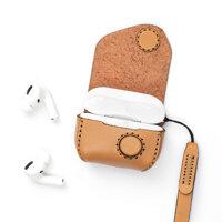 BAO DA AIRPODS PRO - CHÍNH HÃNG KHẮC TÊN - NÂU NHẠT-145
