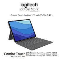 Bao da bàn phím Logitech Combo Touch cho ipad 12,9 inch (thế hệ thứ 5 &6) - Chính hãng