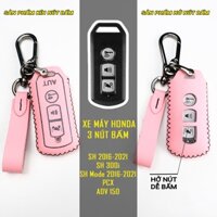 Bao da bảo vệ chìa khoá Smartkey Xe SH/SH MODE ĐỜI 2016-2021 kèm móc khâu tay hàng Việt Nam chính hãng AUT
