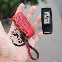 Bao Da bọc ốp Chìa Khóa Honda Vision 2021 mẫu NẮP handmade da thật (phom mới)