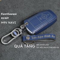 Bao da, bọc, ốp, chìa khoá xe ô tô Ford Everest 2018 2022 da bò nhiều màu khâu thủ công