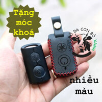 Bao Da bọc ốp Chìa Khóa Smartkey Yamaha NVX, Janus, Nozza Grande, FreeGo, Latte handmade da thật