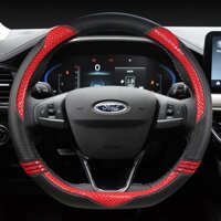 Bao Da Bọc Vô Lăng Xe Hơi Bằng Sợi Carbon + Da Cho Ford Focus ST ST-Line 2019-2020 Fiesta ST ST-Line 2018-2019