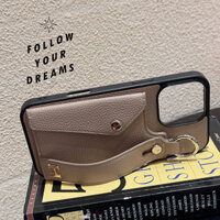 Bao Da Cao Cấp Dây Đeo Tay Giá Đỡ Ốp Lưng Điện Thoại Cho IPhone 16 Pro Max 15 Plus IP 14 Pro Max 13 Promax 11 12 PM Ví Đựng Thẻ Túi Trường Hợp