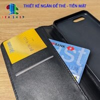 Bao da cao cấp Samsung J7 Prime Kiêm ví cài thẻ, ngăn lớn để tien mặt - Dùng lực hút từ tính