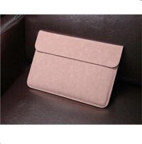 BAO DA, CẶP DA, TÚI DA CHỐNG SỐC CHO MACBOOK, SURFACE PRO, LAPTOP MÀU HỒNG - TẶNG KÈM VÍ ĐỰNG SẠC CHUỘT - Macbook Air 13.3 inch đời 2018, 2019