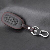 Bao Da Chìa Khóa Dành Cho Xe Hyundai Accent 2018 - 2020, Santafe 2019 - 2020, Hyundai KONA Da Thật Loại 3 Nút - Bao Da Móc Khóa