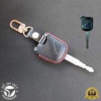 Bao Da Chìa Khóa Honda Airblade, SH, SH Mode, PCX, Air Blade 2011-2015 handmade da thật - đen chỉ đỏ, đen chỉ đỏ