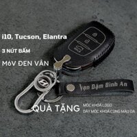 Bao da chìa khóa Hyundai Elantra 2015 - 2020 da bò heanmead kèm móc