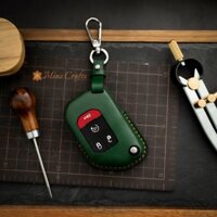 Bao da chìa khóa JEEP , Bao da chìa khóa thủ công , Khắc tên miễn phí , Màu xanh lá