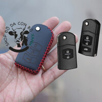 bao da chìa khoá Mazda 2s, 3s, Mazda 3 2010, Ford Escape (chìa gập) handmade da thật 007