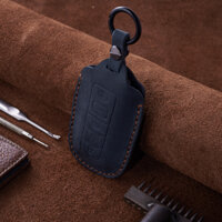 Bao Da Chìa Khóa Ô Tô Camry 2018 Dạng Dẹp Da Bò nubuck Màu xám xanh