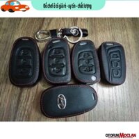 Bao da chìa khoá ô tô hyundai cao cấp - đủ dòng xe i10 tucson elantra santafe kona solaiti