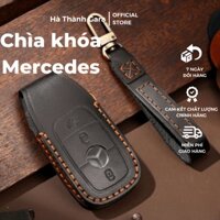 Bao da chìa khóa ô tô Mercedes 2017 2018 E300 E200 E220 Maybach S320L S450 S350 HALLMO da bò cao cấp