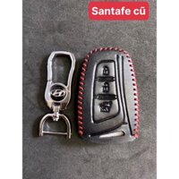 Bao da chìa khoá ô tô xe santafe đời cũ 3 nút
