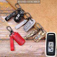 Bao da chìa khóa smartkey xe máy Honda SH 9/2021-2022 SH MODE 9/2021-2022 PCX 160 mẫu mới khâu tay nút trắng