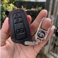 Bao da chìa khoá Toyota Corolla Cross handmade + Móc Logo