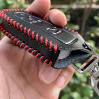 Bao da chìa khoá Toyota Corolla Cross handmade + Móc Logo