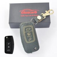 Bao Da chìa khoá xe Ford Fiesta, Focus 2008-2012. Da bò nhiều màu sắc. Khắc tên miễn phí