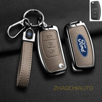 Bao da chìa khóa xe hơi bằng hợp kim kẽm, móc khóa, giá đỡ chìa khóa cho Ford Fiesta Focus 2 Ecosport Kuga Escape Falcon B-Max C-Max Eco Sport Galaxy