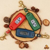 Bao da chìa khoá xe máy Honda SH, PCX, CUB, Vision, Lead, Airblade ... mới 2 nút -  da bò thật Buttero Ý, may tay thủ công