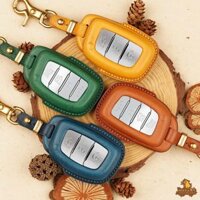 Bao da chìa khoá xe ô tô Hyundai Creta, Tucson, I10, Elantra, ...  - da bò thật Buttero Ý, may tay thủ công