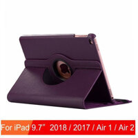 Bao da cho iPad Air, Air2, iPad Gen 5, iPad Gen 6 9.7 inch xoay 360 nhiều màu giá rẻ   - dùng chung iPad Air, Air2, Gen 5 ,Gen 6 9.7inch - Tím