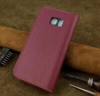 Bao Da cho Samsung Galaxy Note FE Fan Edition Handmade Da Bò Thật - Đỏ hạt