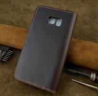 Bao Da cho Samsung Galaxy Note FE Fan Edition Handmade Da Bò Thật - Nâu đất