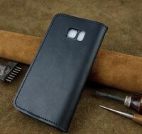 Bao Da cho Samsung Galaxy Note FE Fan Edition Handmade Da Bò Thật - Đen