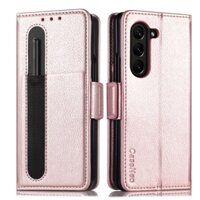 Bao da cho samsung galaxy z fold 5 fold5 5g wallet case điện thoại có khe cắm bút & thẻ solt pocket holder vỏ bảo vệ
