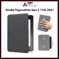 Bao Da Cover Cho Máy Đọc Sách Kindle Paperwhite Gen 5 11th 2021 Da Nhám Chống Vân Tay Có Quai Cầm