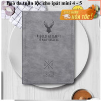 Bao Da Cover Dành Cho Ap.ple Ipad mini 4 - 5  Inch Vân Da Tuần Lộc